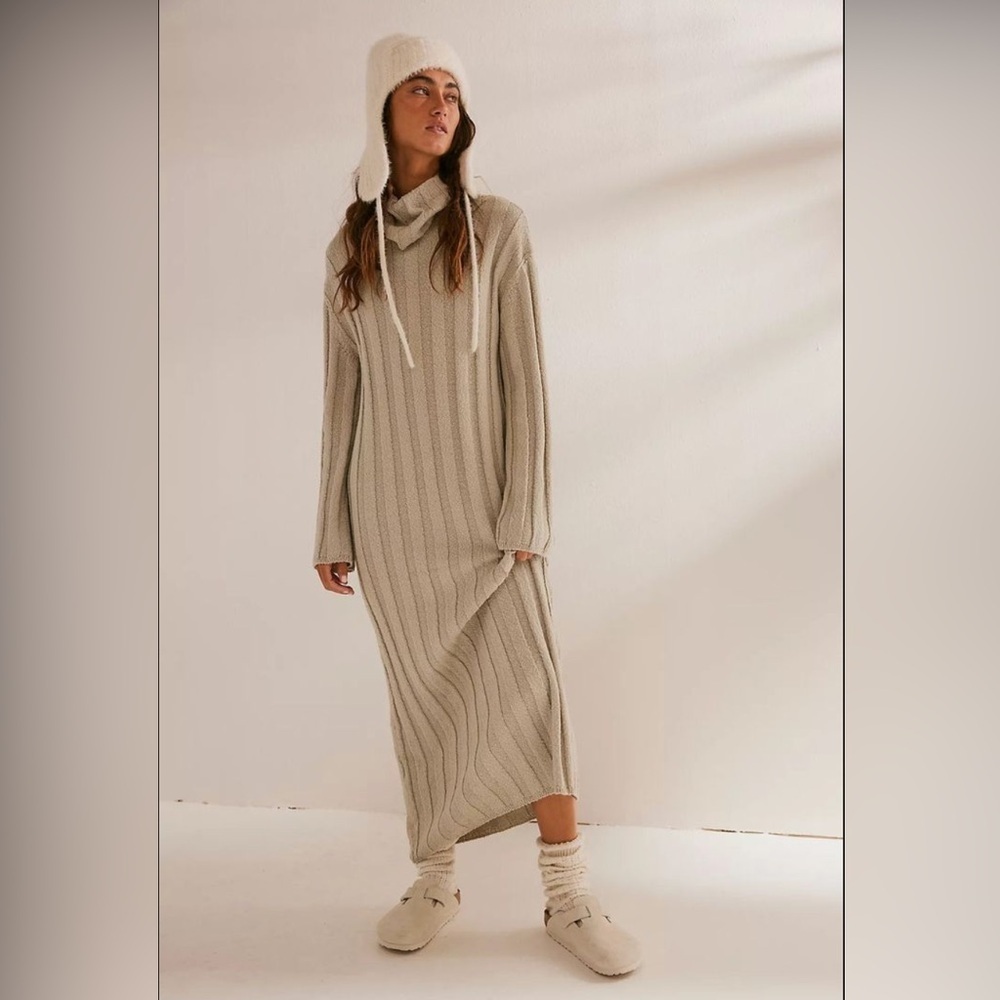 NWT FP Beach Free People Beach Wanda Ribbed Sweater Dress - Small - Picture 1 of 5